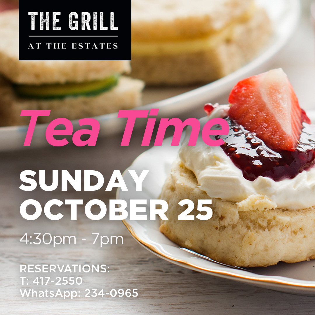 Afternoon Tea at The Grill at The Estates – BBD$55 per person