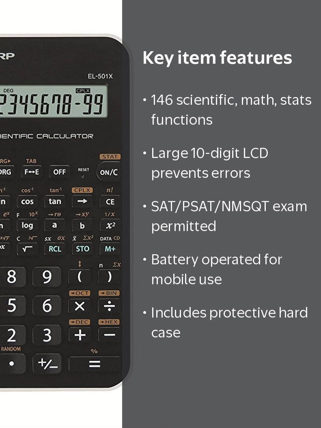 Sharp Scientific Calculator EL-501X2B-WH – $30