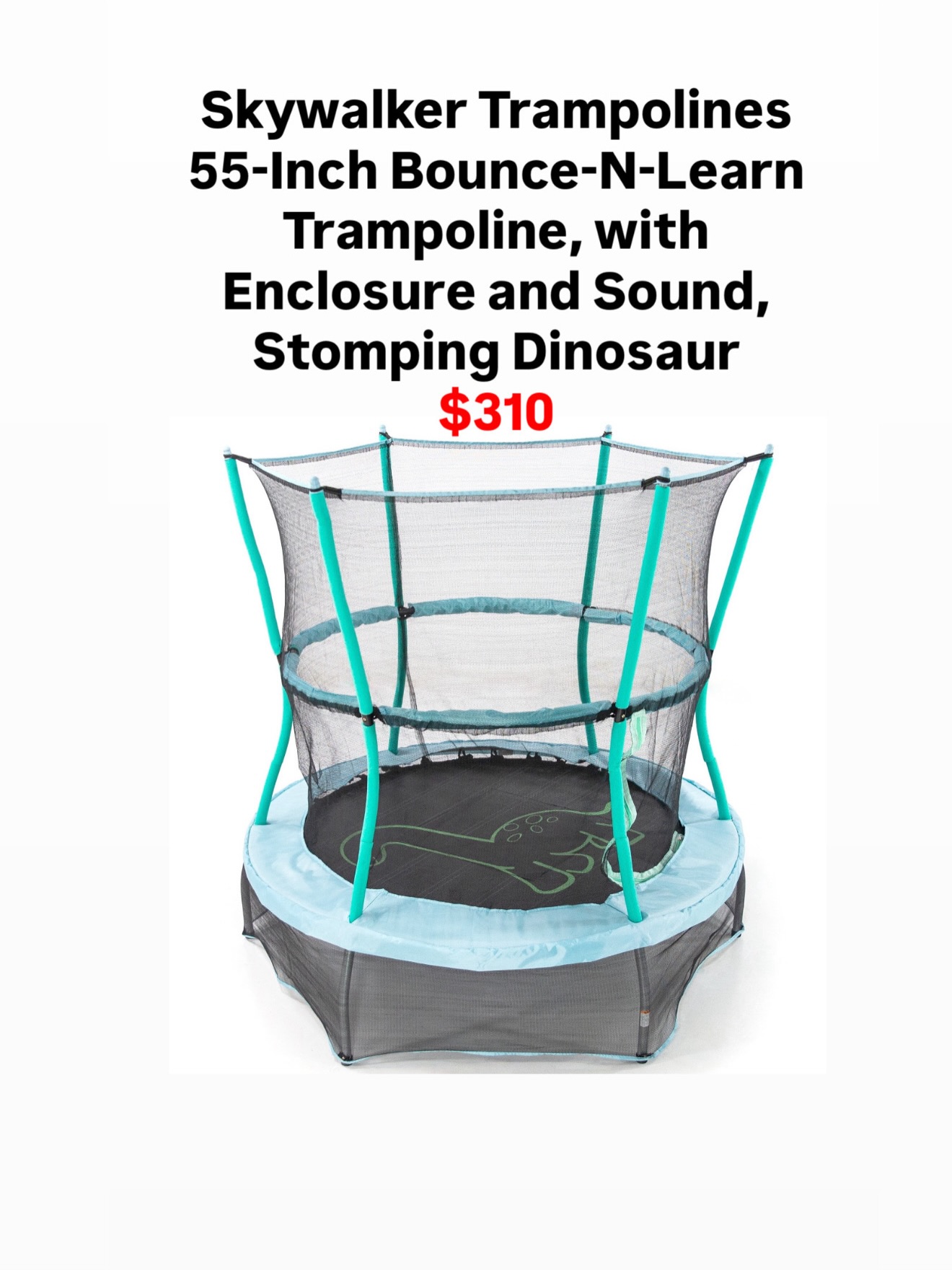 Skywalker Trampolines 55-Inch Bounce-N-Learn Trampoline – $139