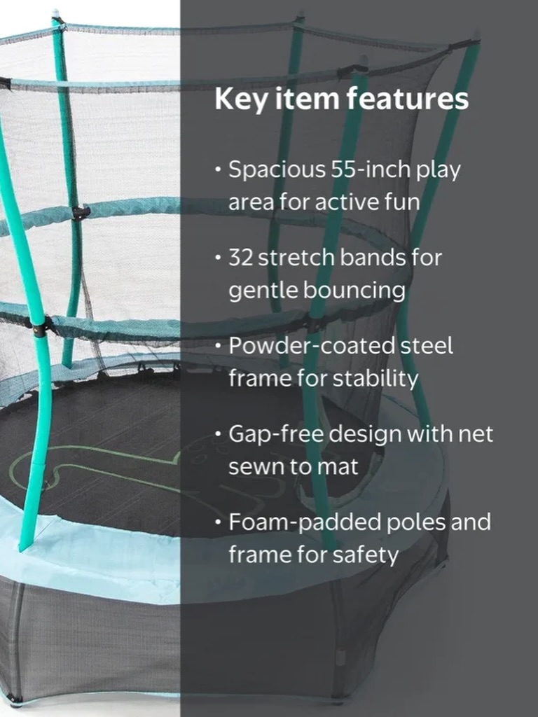 Skywalker Trampolines 55-Inch Bounce-N-Learn Trampoline – $139