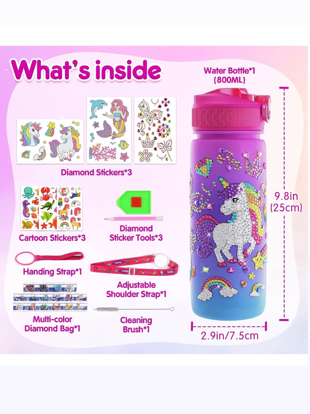 Leakproof Water Bottle Bling Decorating Kit – $30
