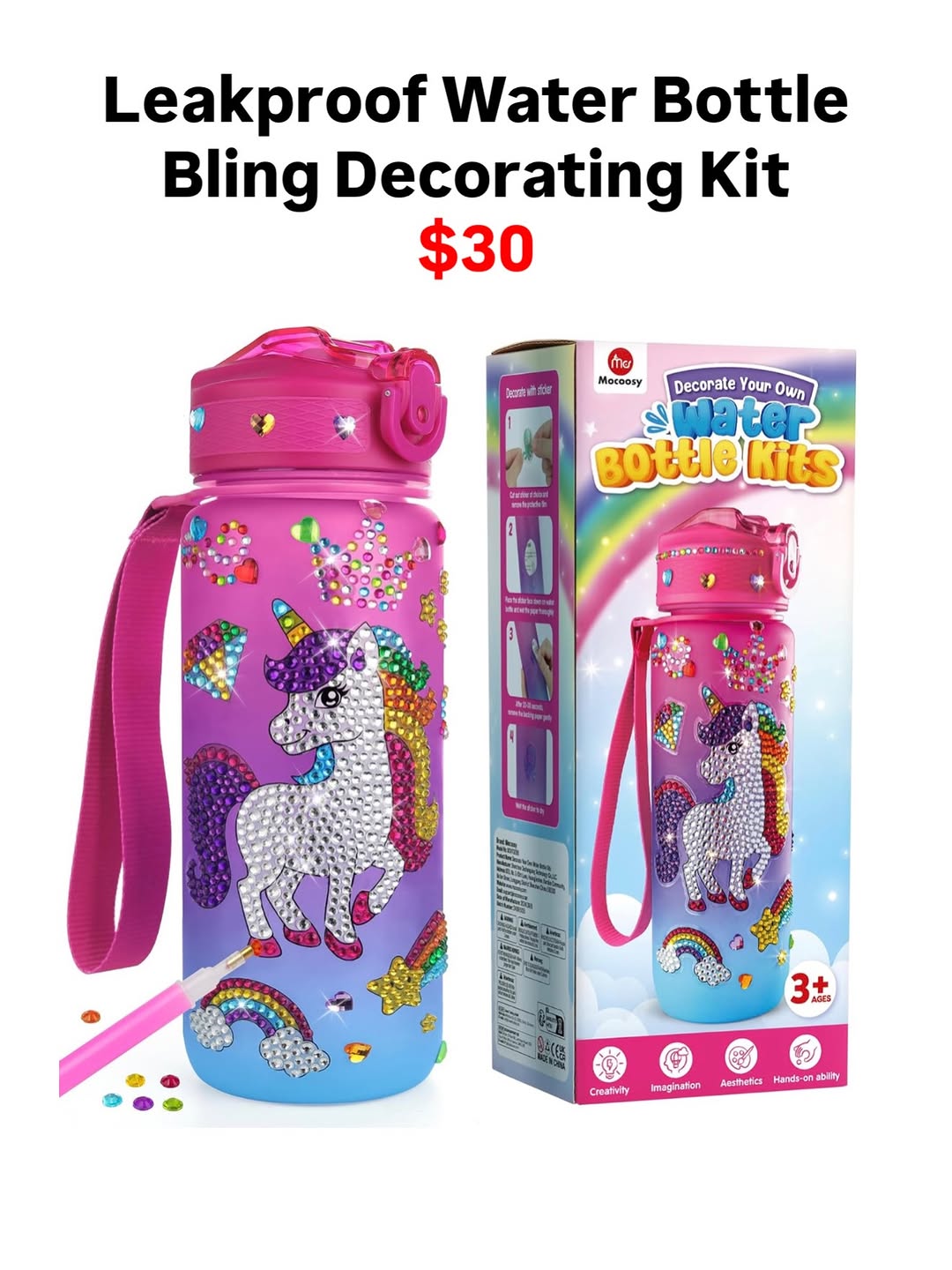 Leakproof Water Bottle Bling Decorating Kit – $30