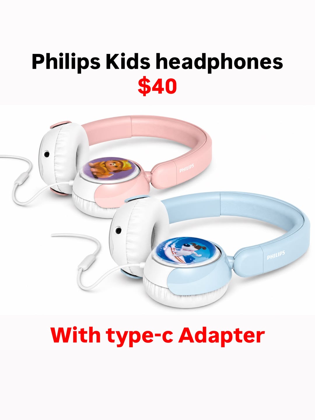 Philips Kids Headphones – $40 with Type-C Adapter