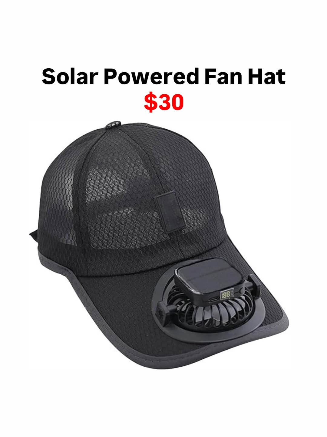 Solar Powered Fan Hat – $30
