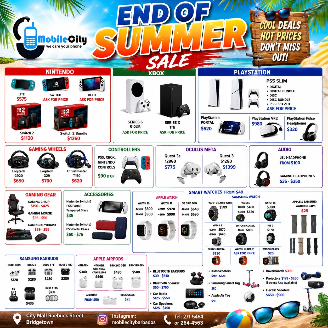 Mobile City Barbados End of Summer Sale – Electronics, Gaming, Watches & More