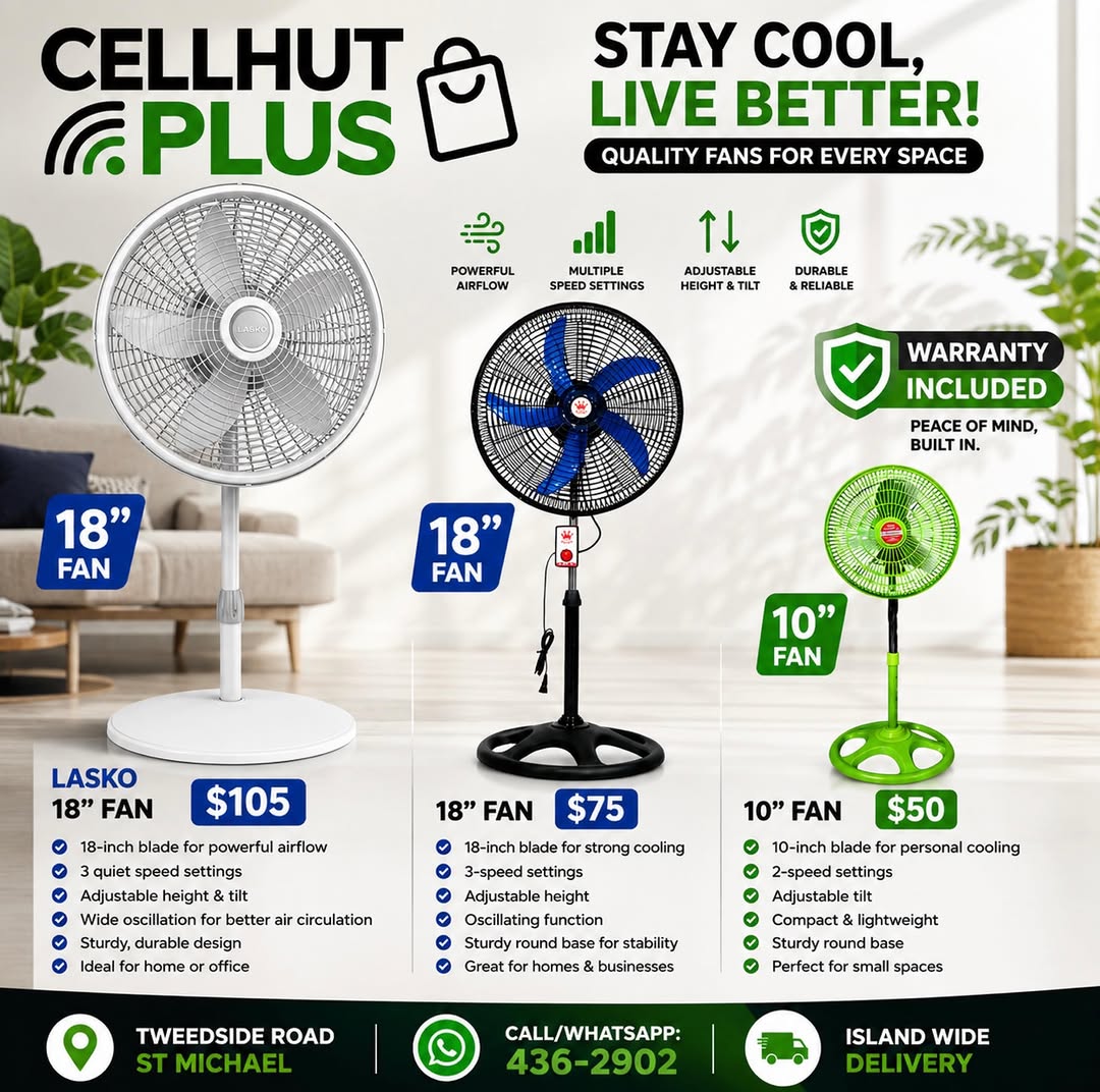 Quality Fans Available at CellHut Plus – From $50