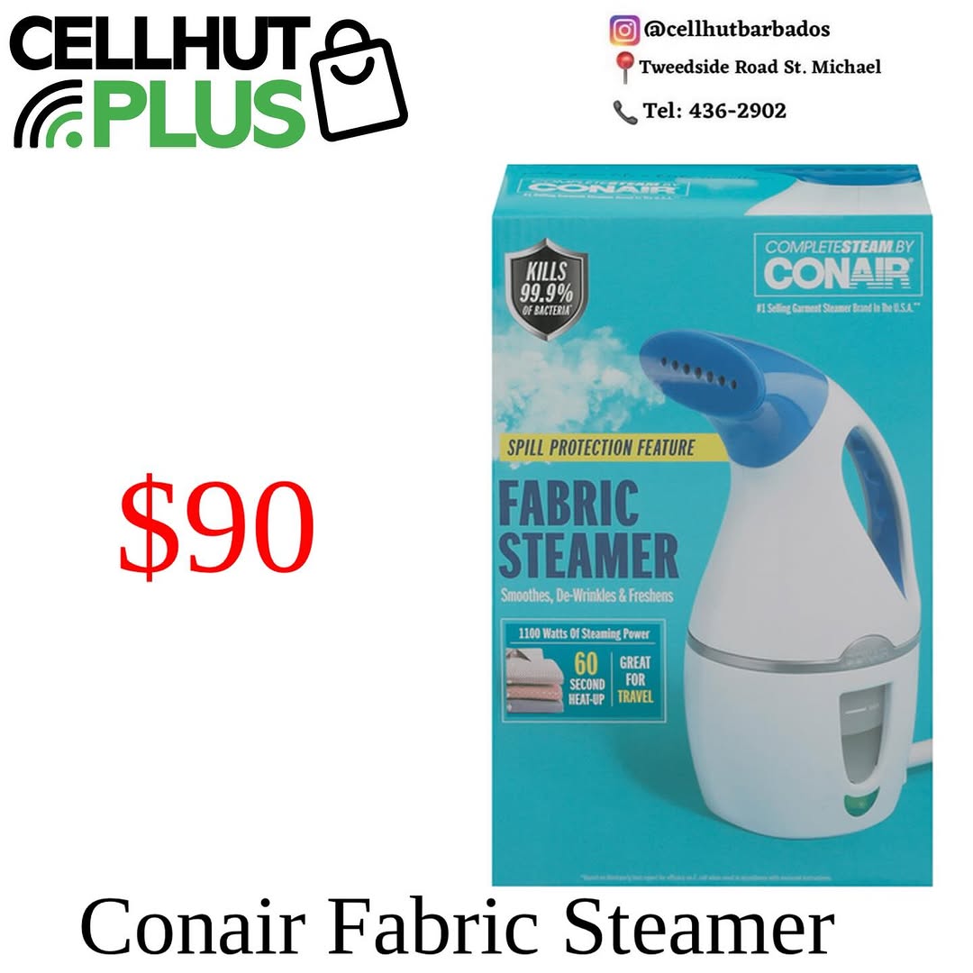 Handheld Steamers Available at Cell Hut Barbados - Conair $90 & Black+Decker $110