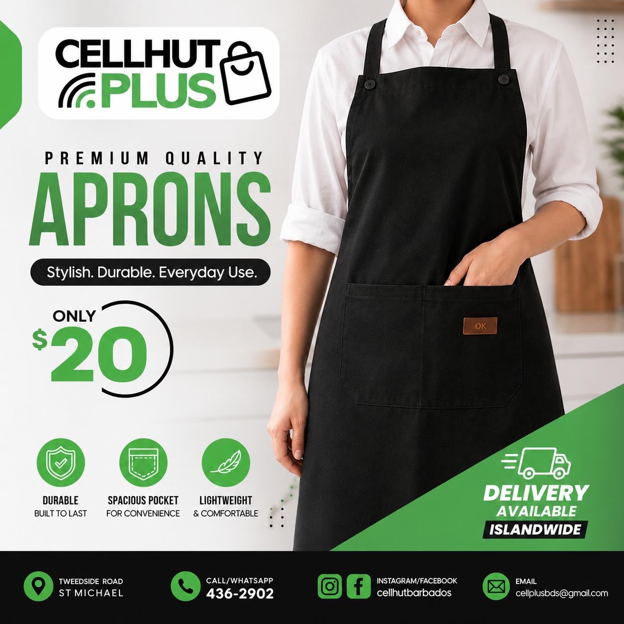 Premium Quality Aprons – Only $20 at Cell Hut Plus