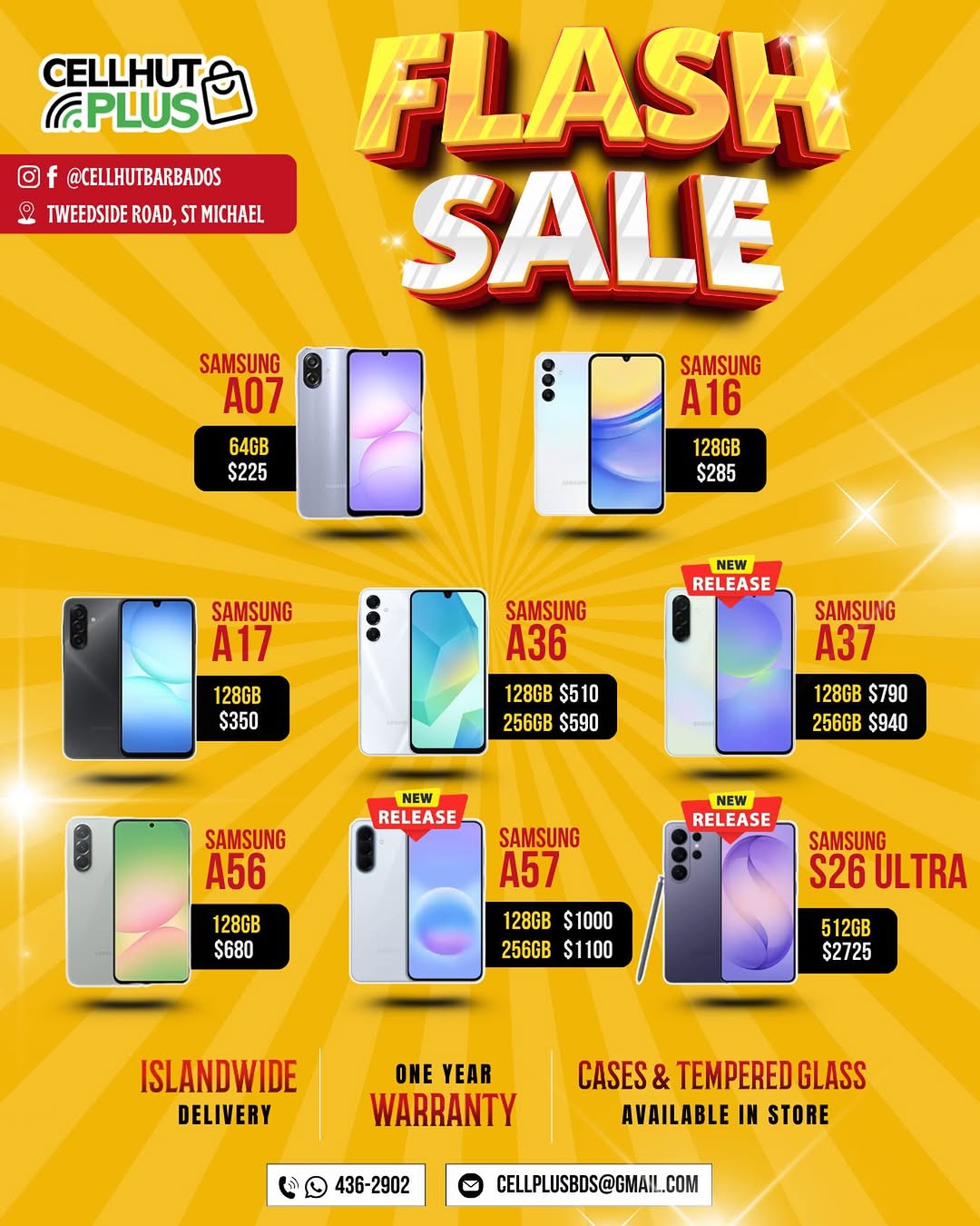 Cell Hut Plus Flash Sale – Brand New Samsung Phones with Prices