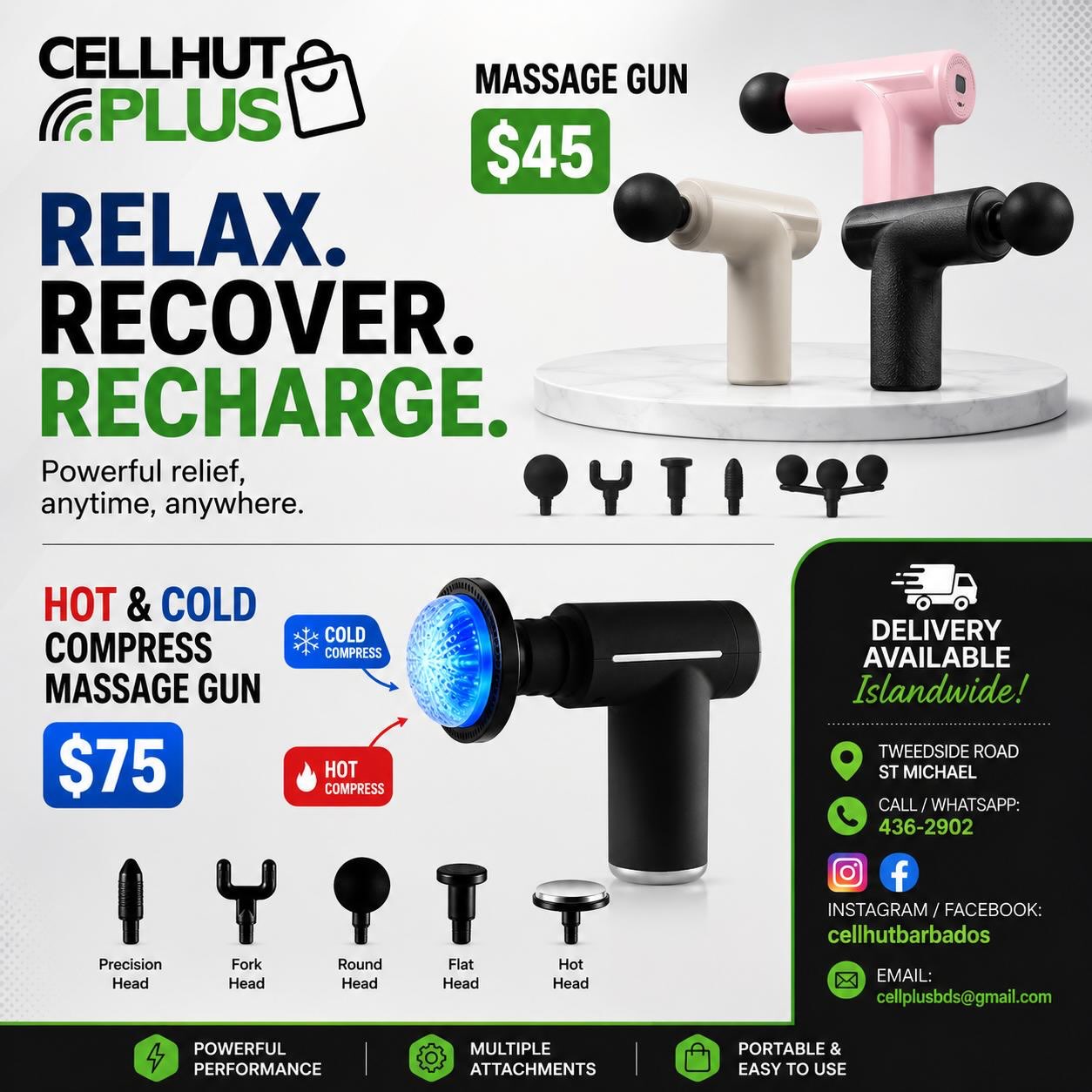 Massage Guns Available at Cell Hut Plus – From $45