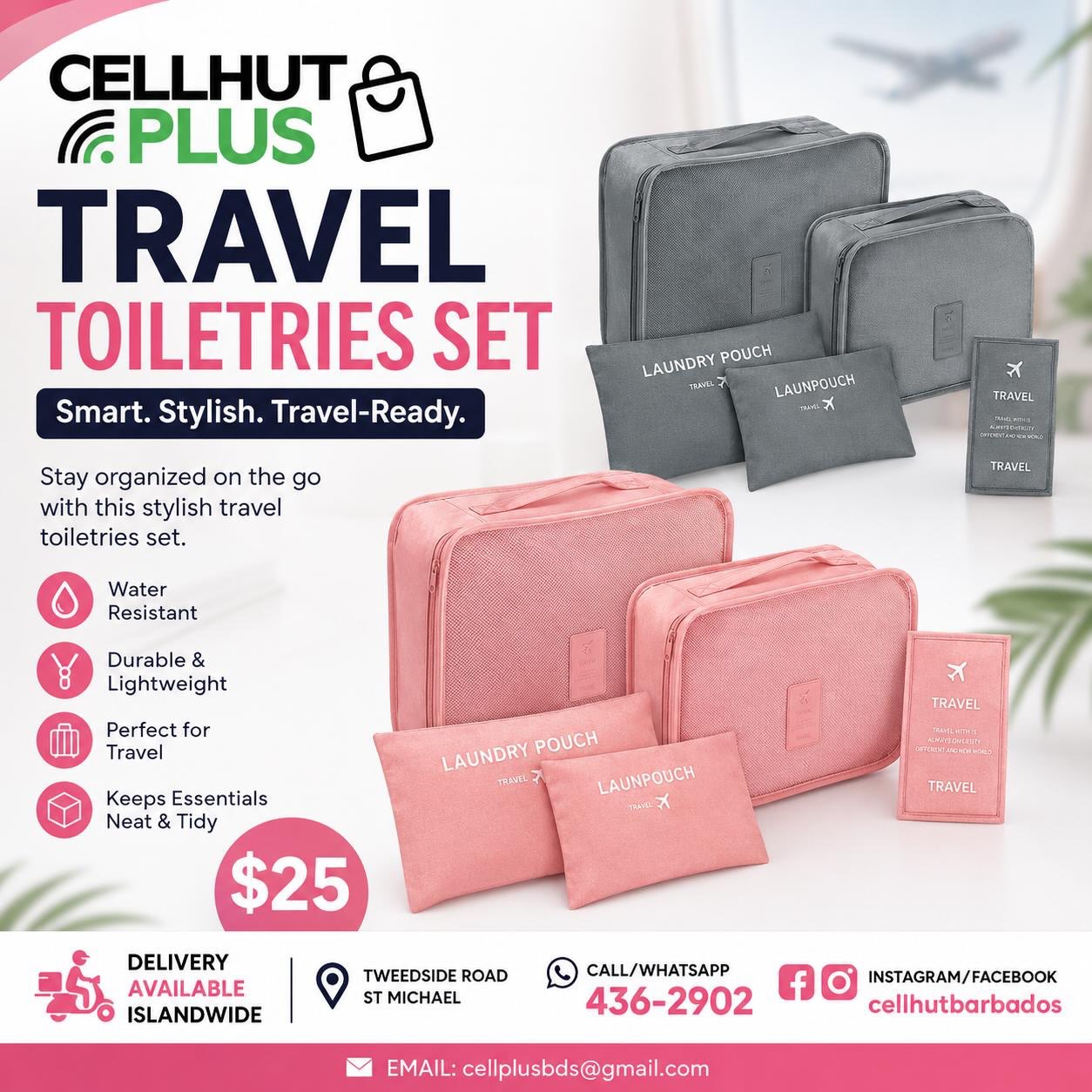 Travel Toiletries Set – $25 at Cell Hut Plus