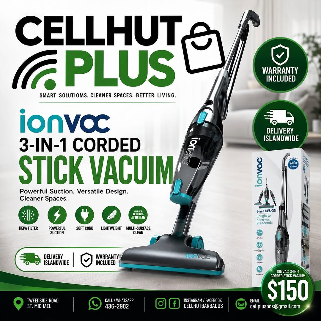 Ionvac 3-in-1 Corded Stick Vacuum – $150 at Cell Hut Plus