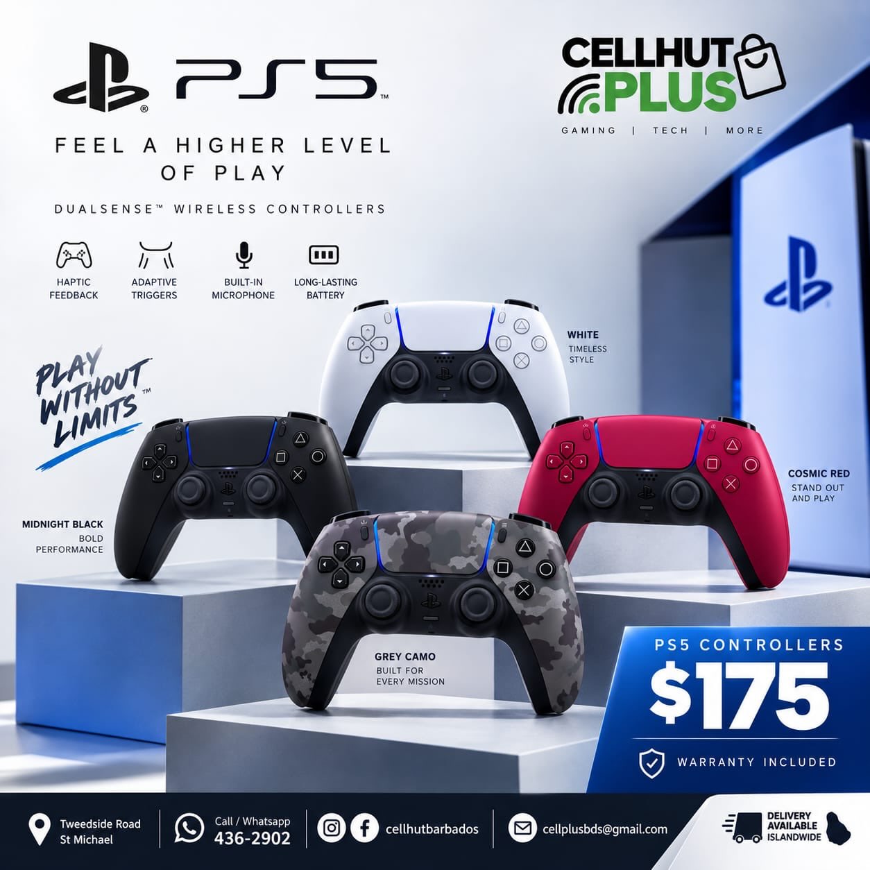 PS5 DualSense Wireless Controllers – $175 with Warranty Included