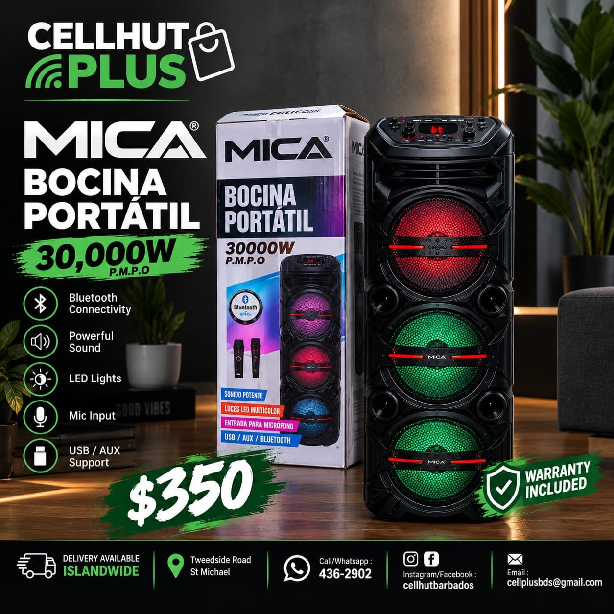 MICA 30,000W Portable Bluetooth Speaker – $350 with Warranty