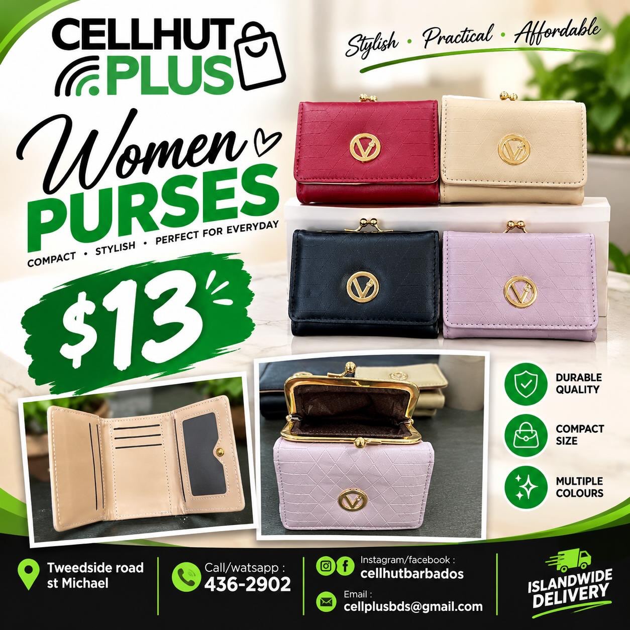 Women's Purses & Ladies Wallet Coin Purses - $13 at Cell Hut Plus