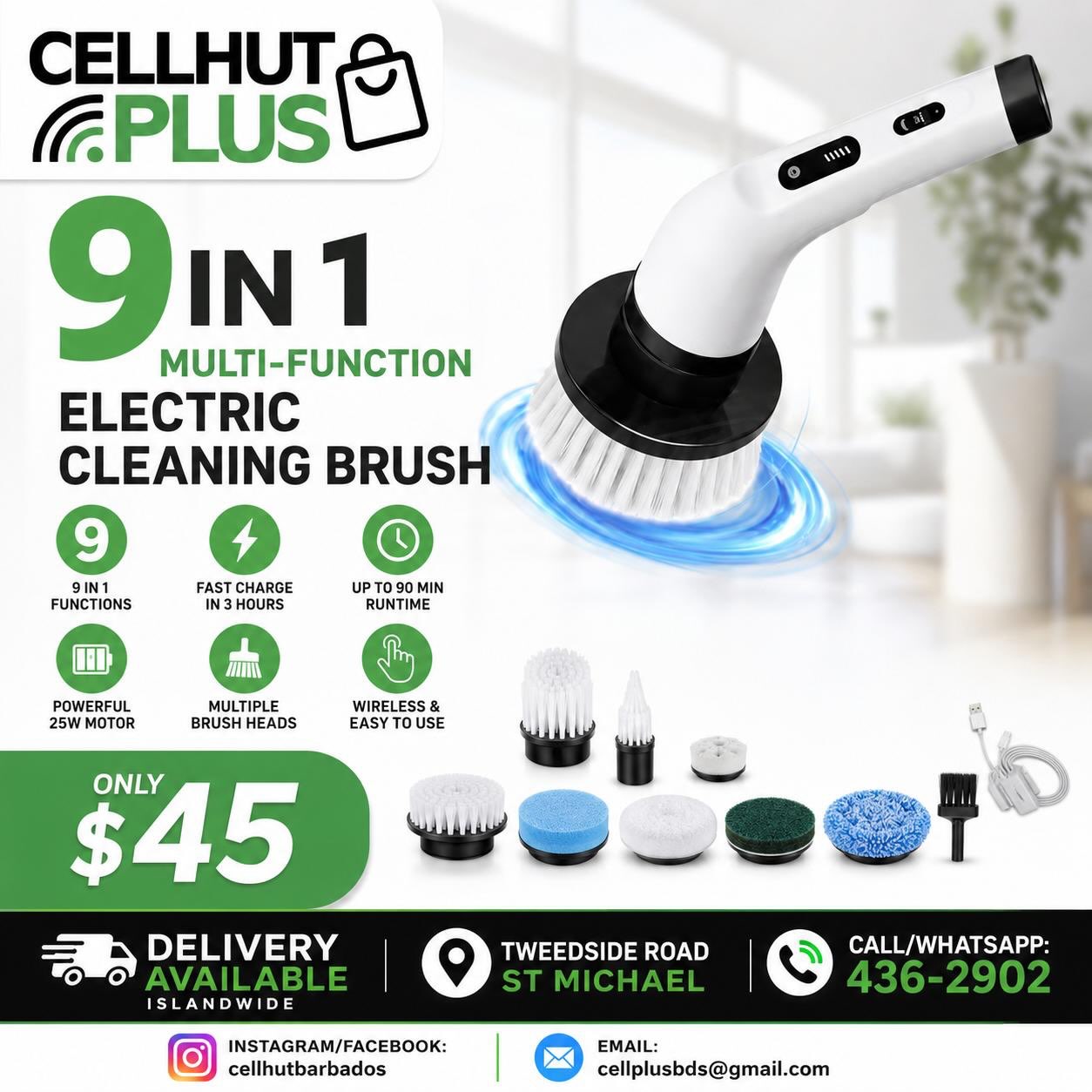 9-in-1 Multi-Function Electric Cleaning Brush – Only $45
