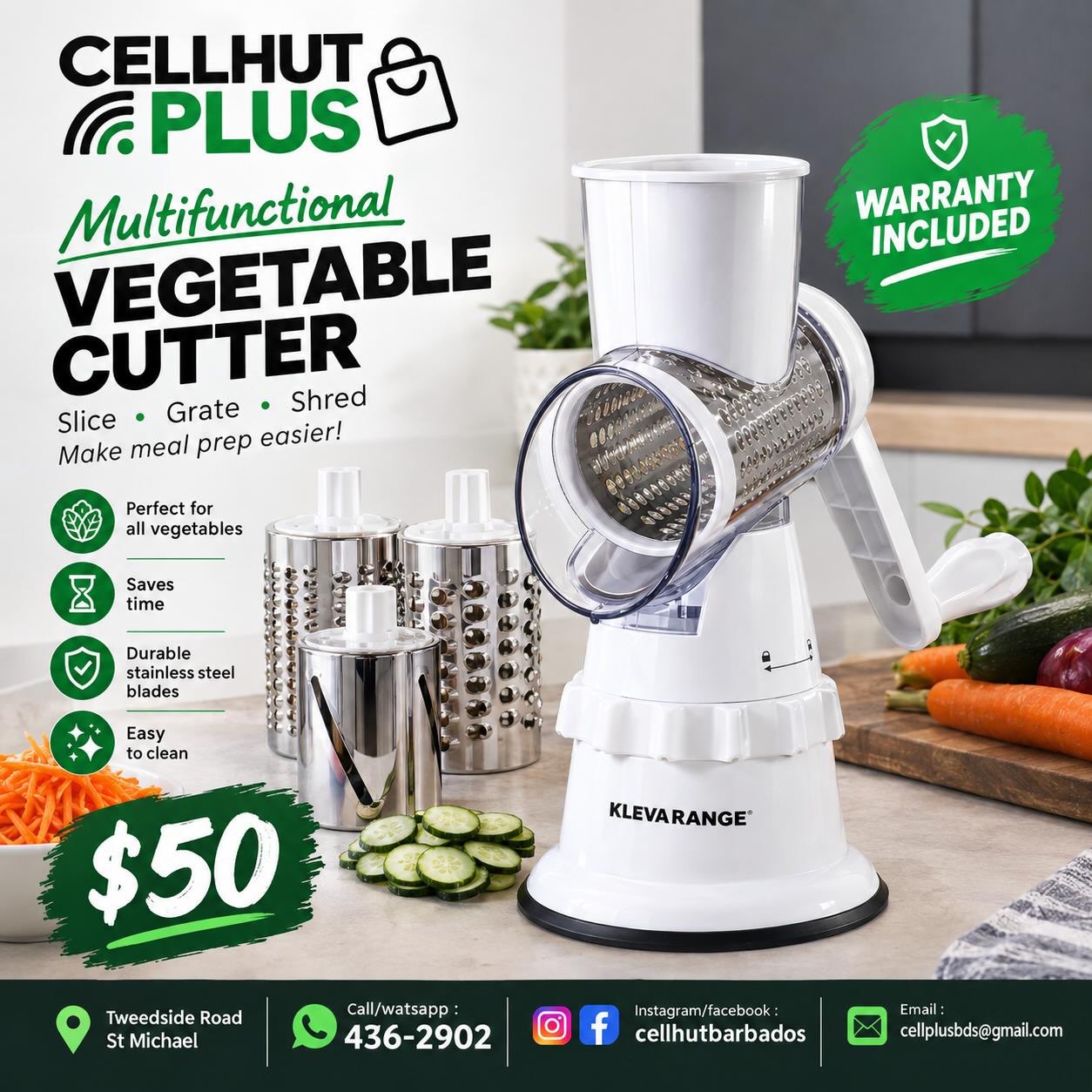 Multifunctional Vegetable Cutter – $50 with Warranty Included