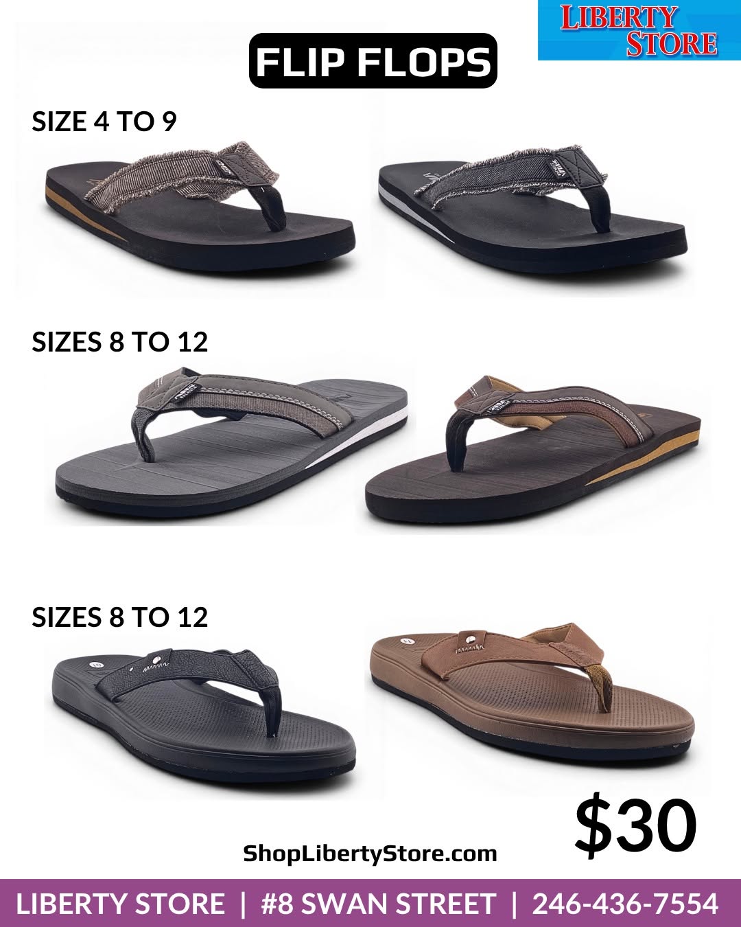 Liberty Store Multi-Product Sale: Flip Flops $30, Travel Luggage 10% Off, Everest Backpacks 20% Off