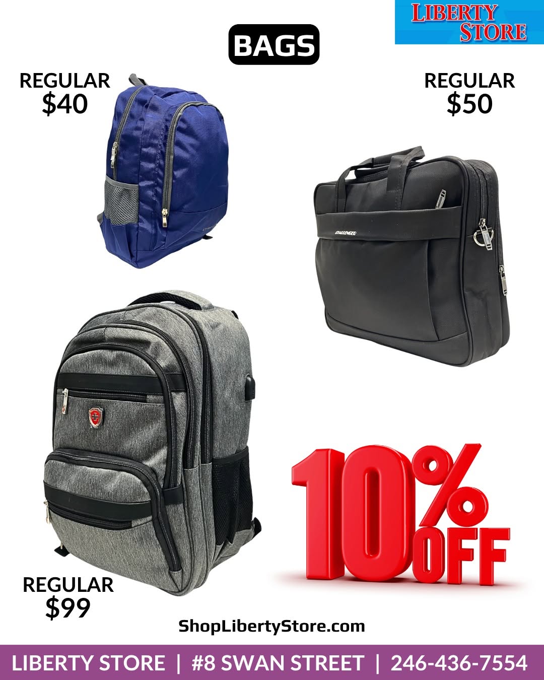 Liberty Store Multi-Product Sale: Flip Flops $30, Travel Luggage 10% Off, Everest Backpacks 20% Off