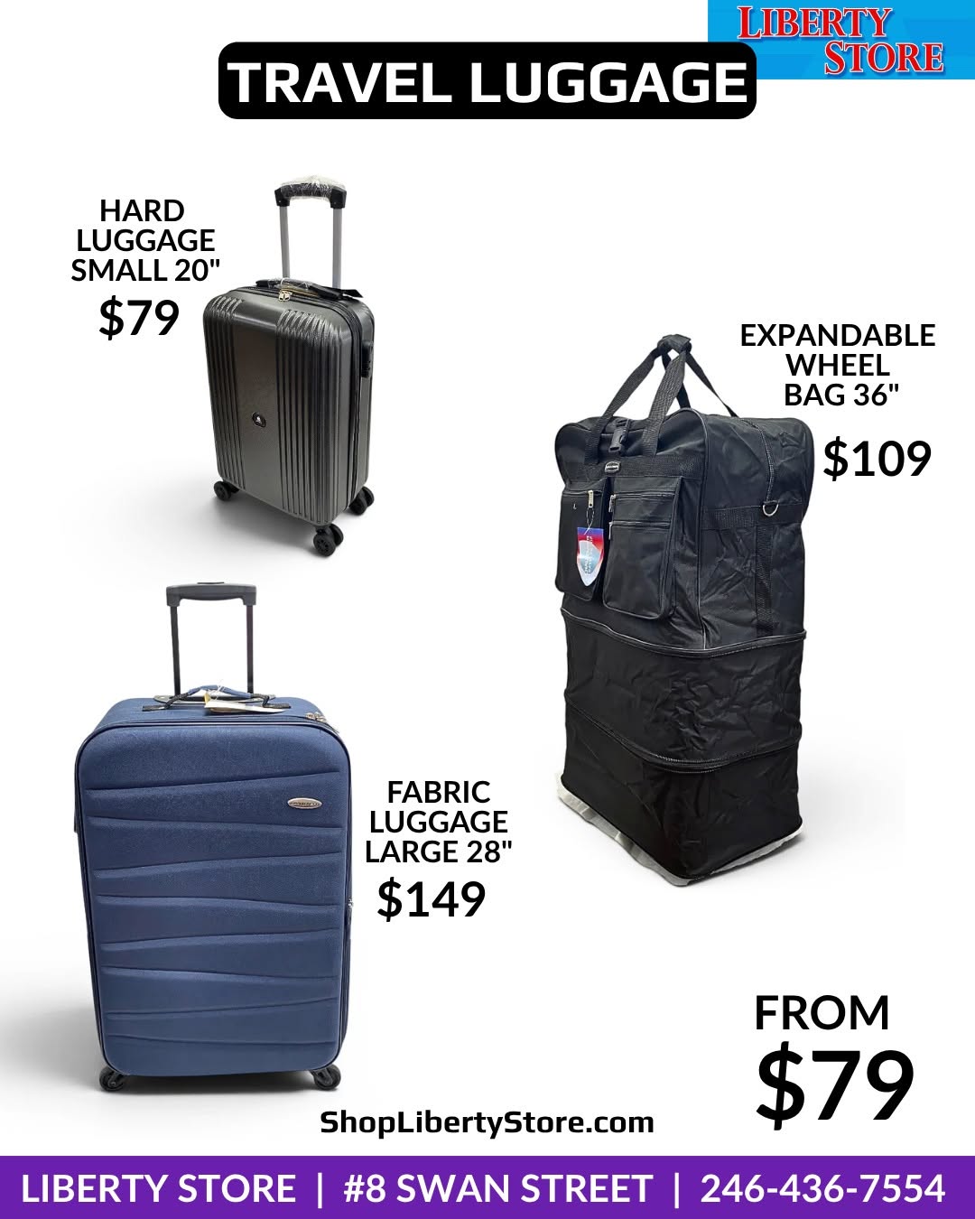 Liberty Store Barbados – Assorted Bags, Travel Luggage & Small Appliances Sale
