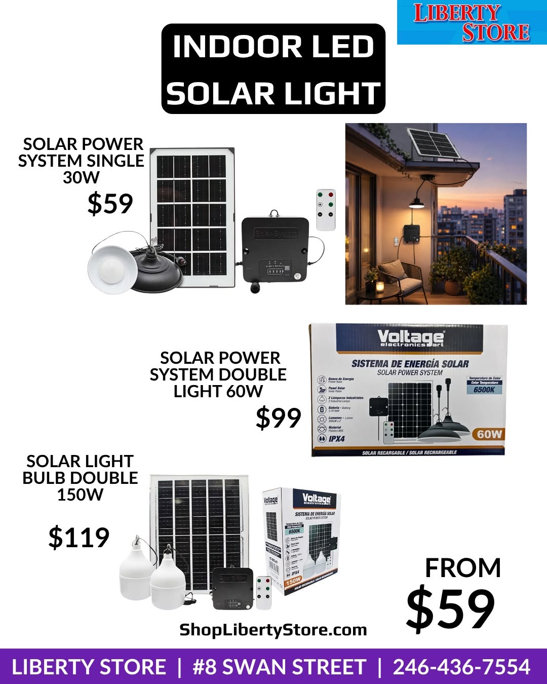 Liberty Store Solar Lighting Range – Indoor & Outdoor LED Solar Lights From $59