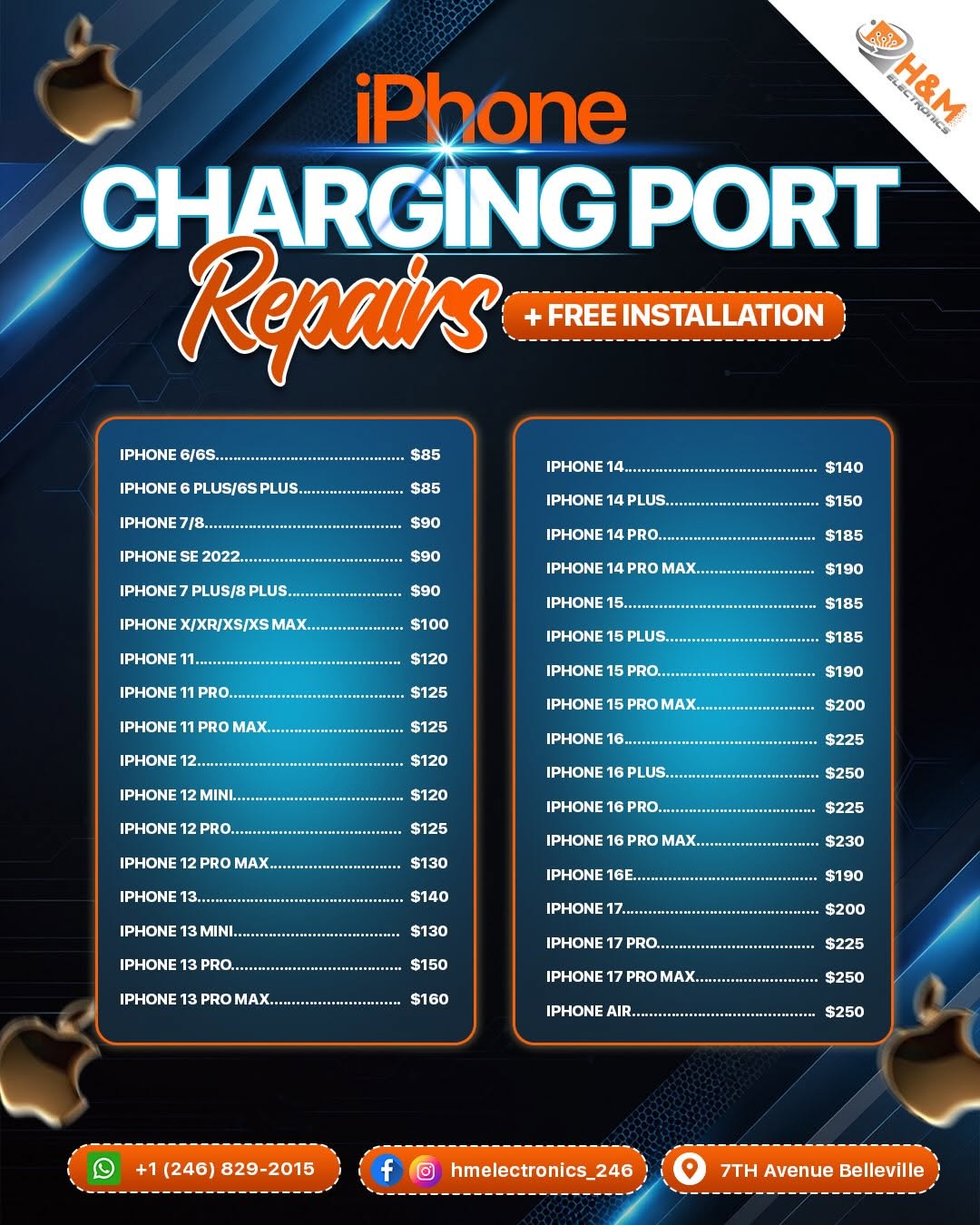 H&M Electronics – LCD, Charging Port & Battery Repairs with Free Installation
