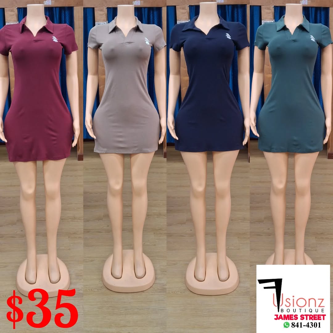 Polo Shirt Dresses for $35 at Fusionz Boutique