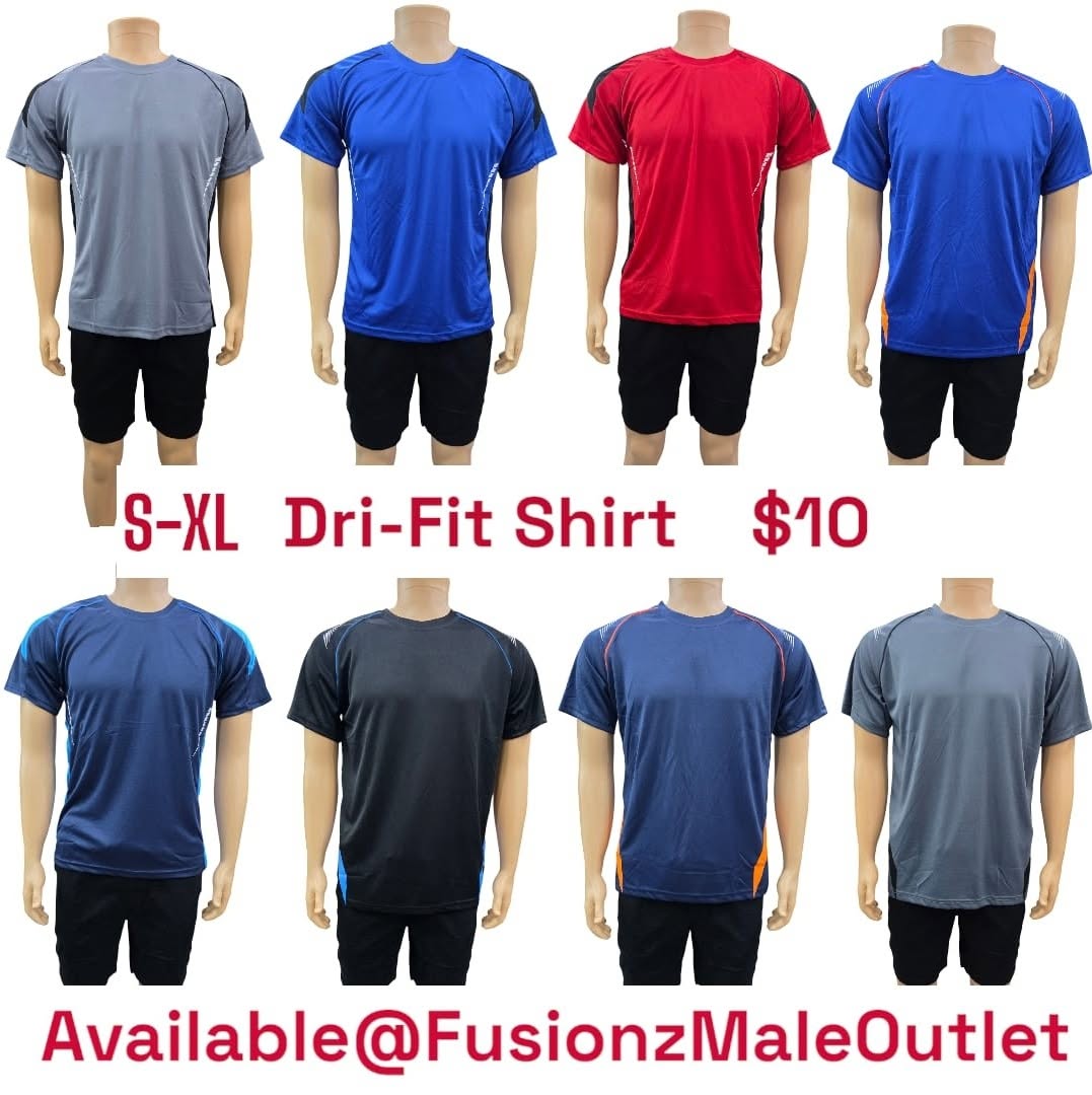 Dri-Fit Shirts & Shorts at Fusionz Male Outlet – $10 Each