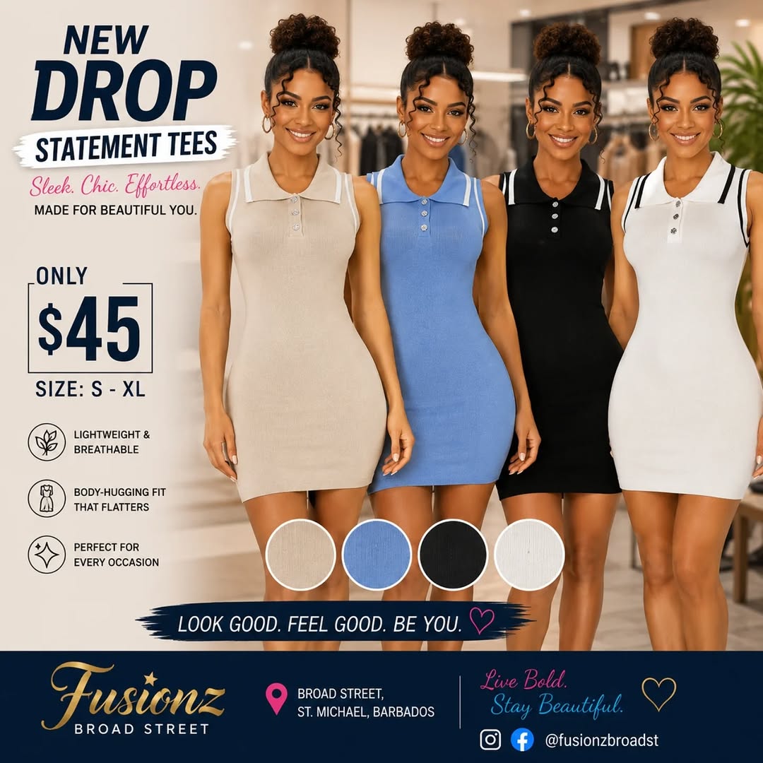 Fusionz Boutique New Drop: Ribbed Cutout Dress $45, Statement Tees $50 & $45