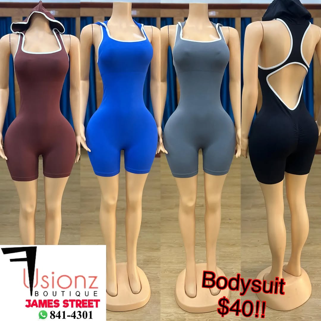 Fusionz Boutique – Bodysuits $40, Leggings $35