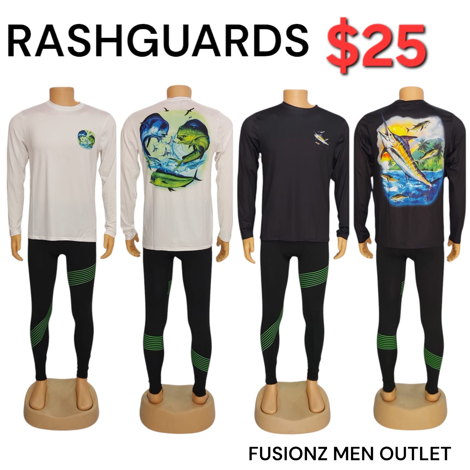 New Arrivals: Bandana Caps $6 & Rashguards $25 at Fusionz Male Outlet