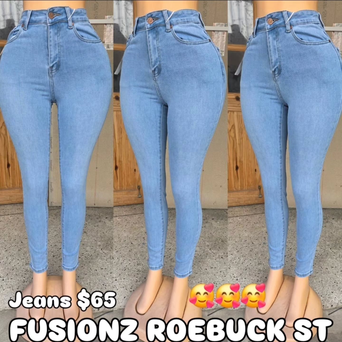 Jeans $65 at Fusionz Roebuck St – Available in Grey, Blue & Black