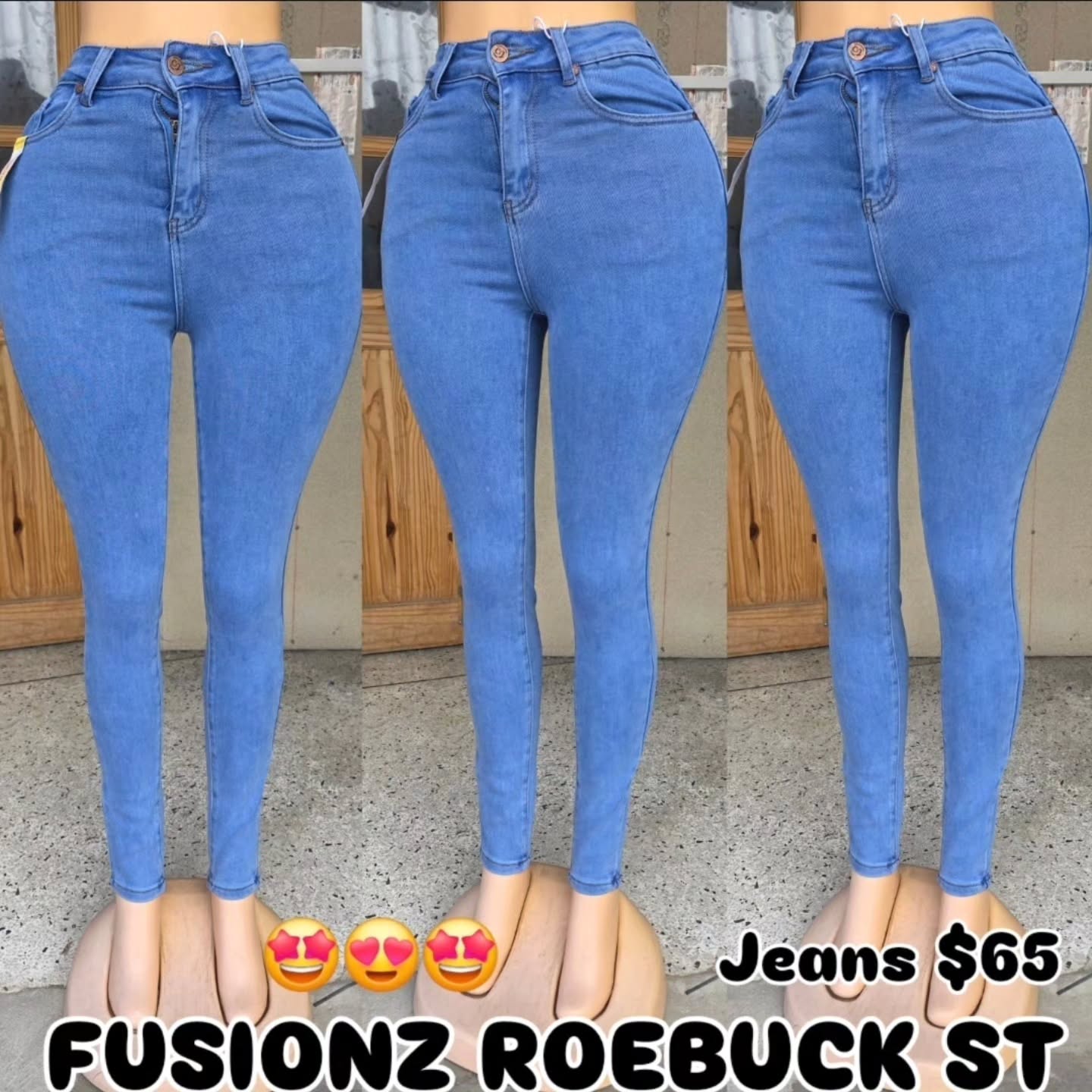 Jeans $65 at Fusionz Roebuck St – Available in Grey, Blue & Black