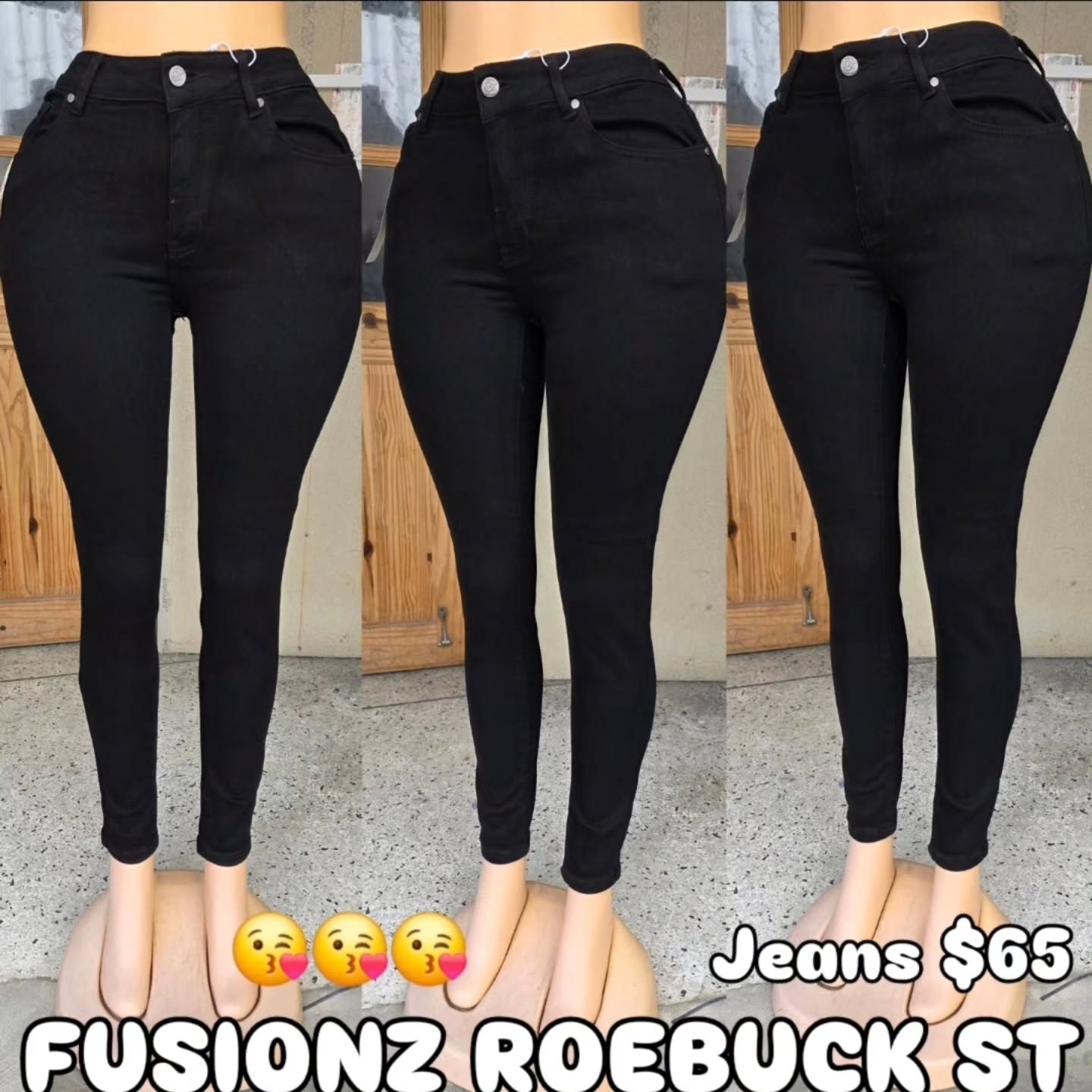 Jeans $65 at Fusionz Roebuck St – Available in Grey, Blue & Black