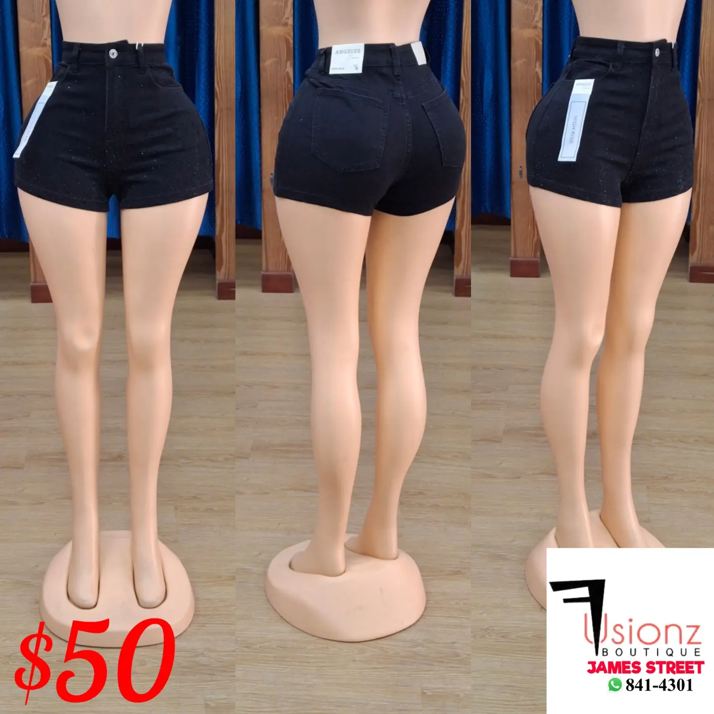 Fusionz Boutique — Crochet Set $35, Graphic Top $35, Denim Shorts $50