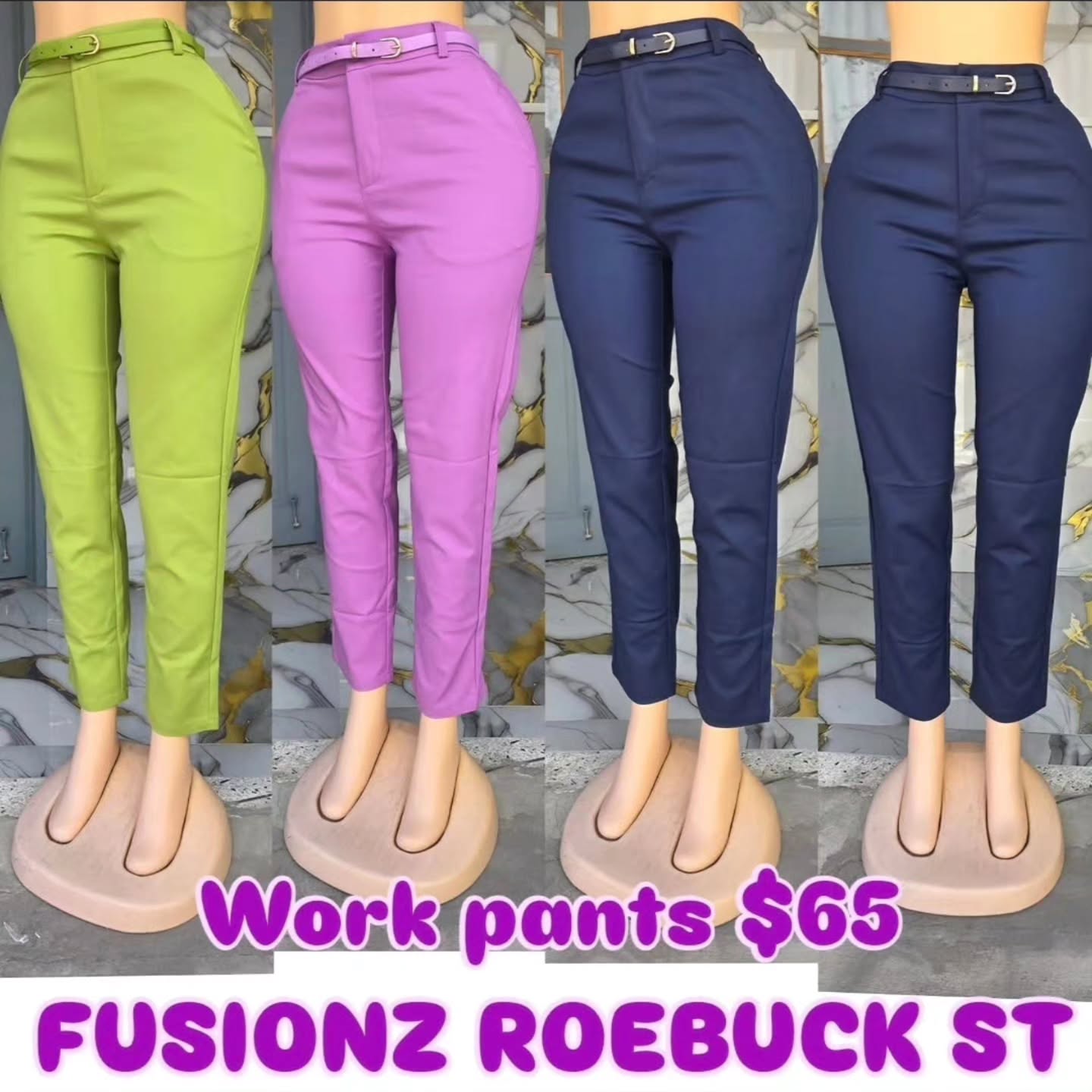 Work Pants $65 – Multiple Colours, Sizes Small–XL at Fusionz Roebuck St