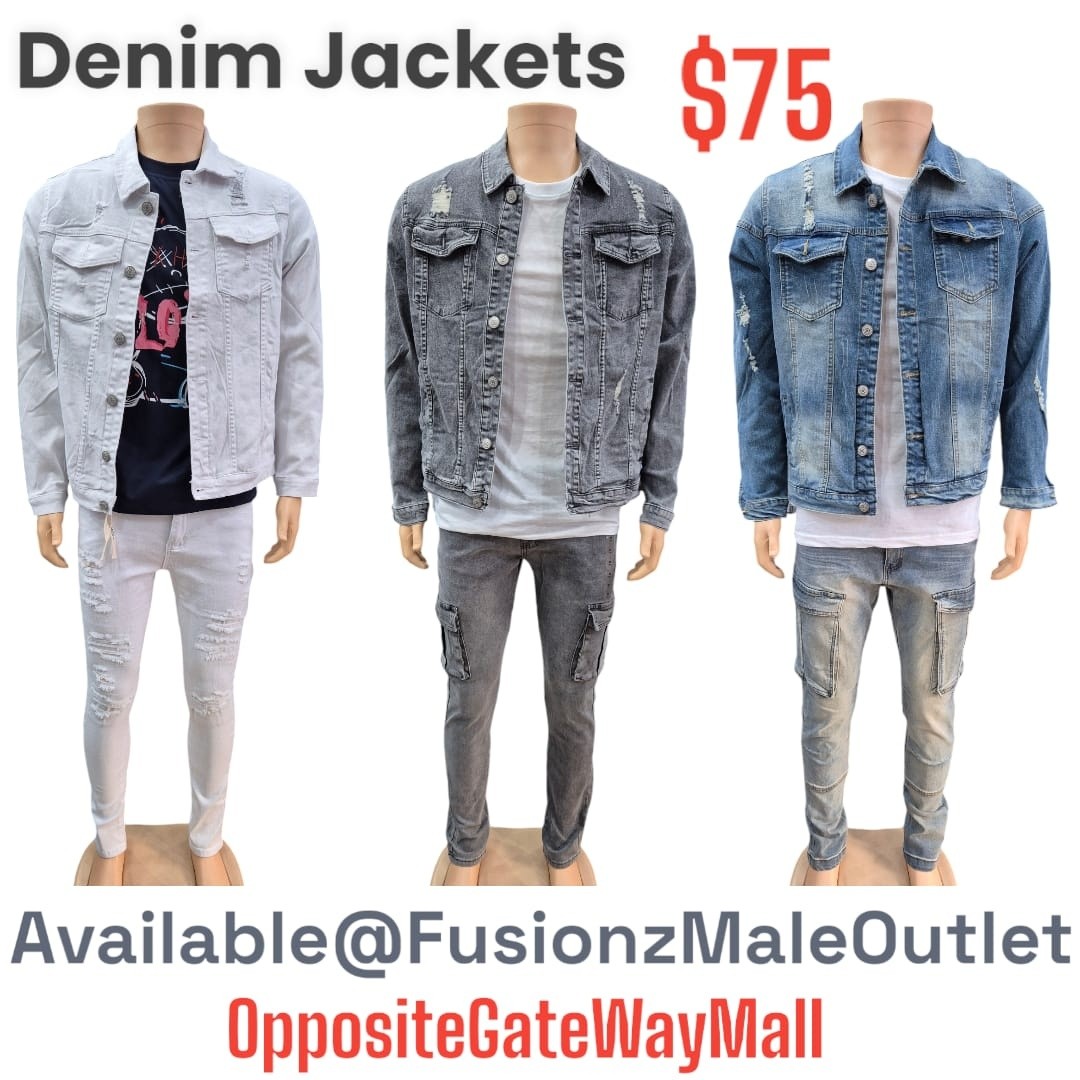 Denim Jackets – $75 at Fusionz Male Outlet