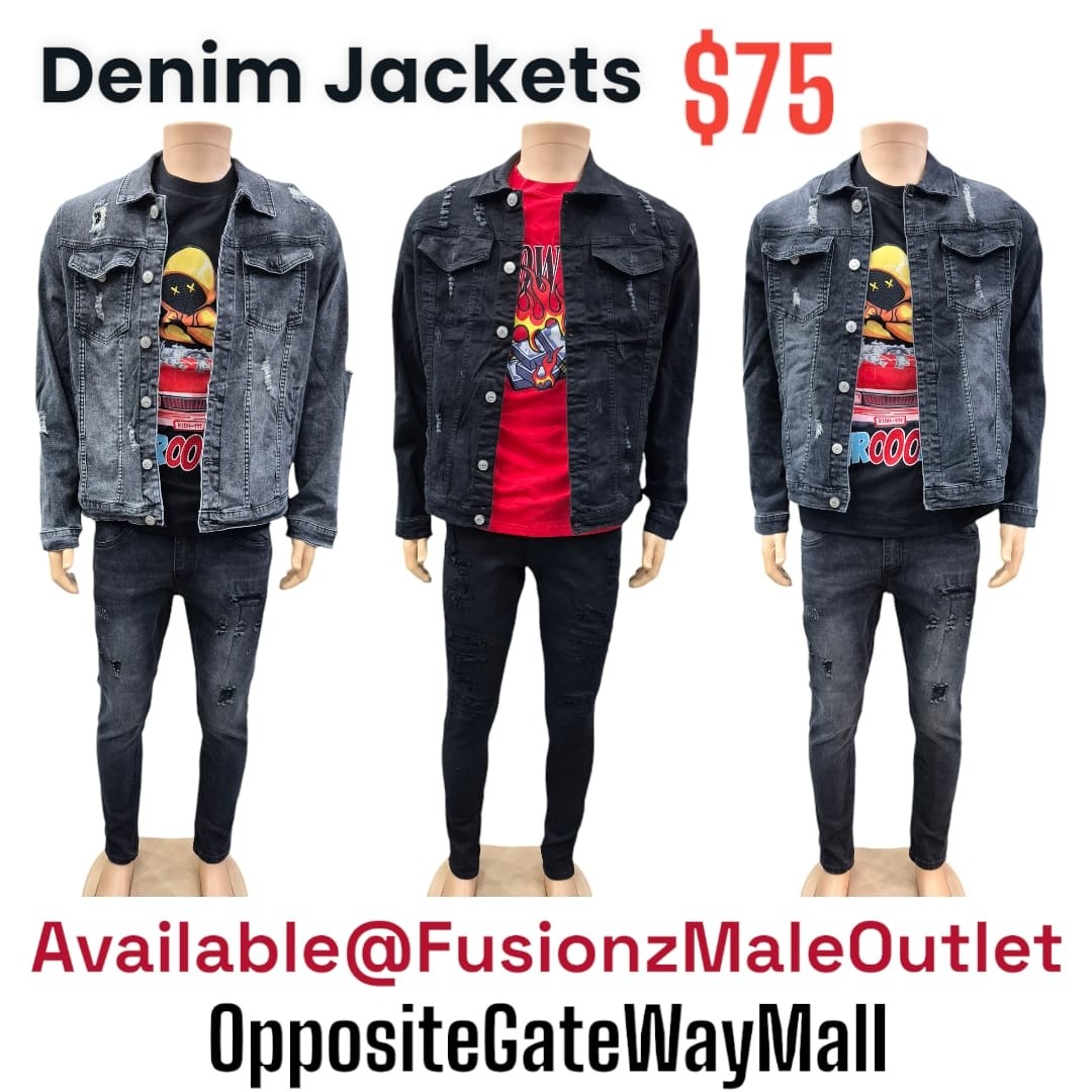 Denim Jackets – $75 at Fusionz Male Outlet