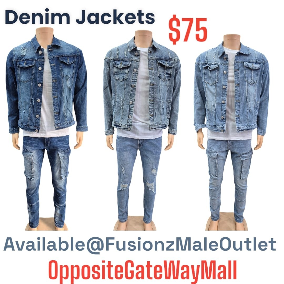 Denim Jackets – $75 at Fusionz Male Outlet