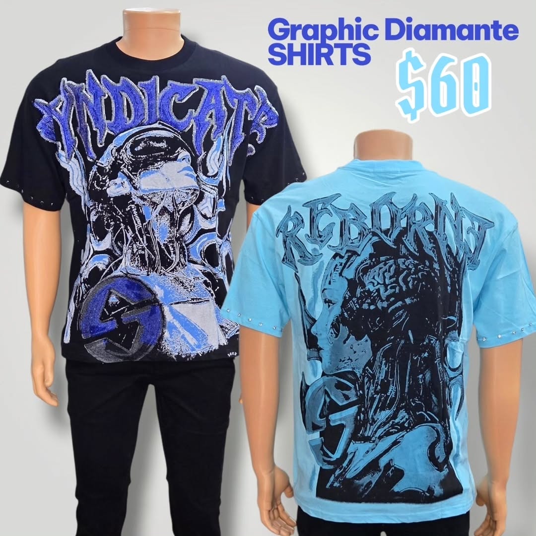 Graphic Diamante Shirts for Men – $60