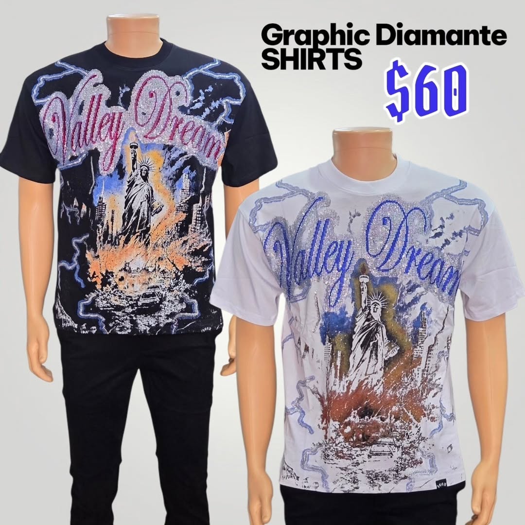 Graphic Diamante Shirts for Men – $60
