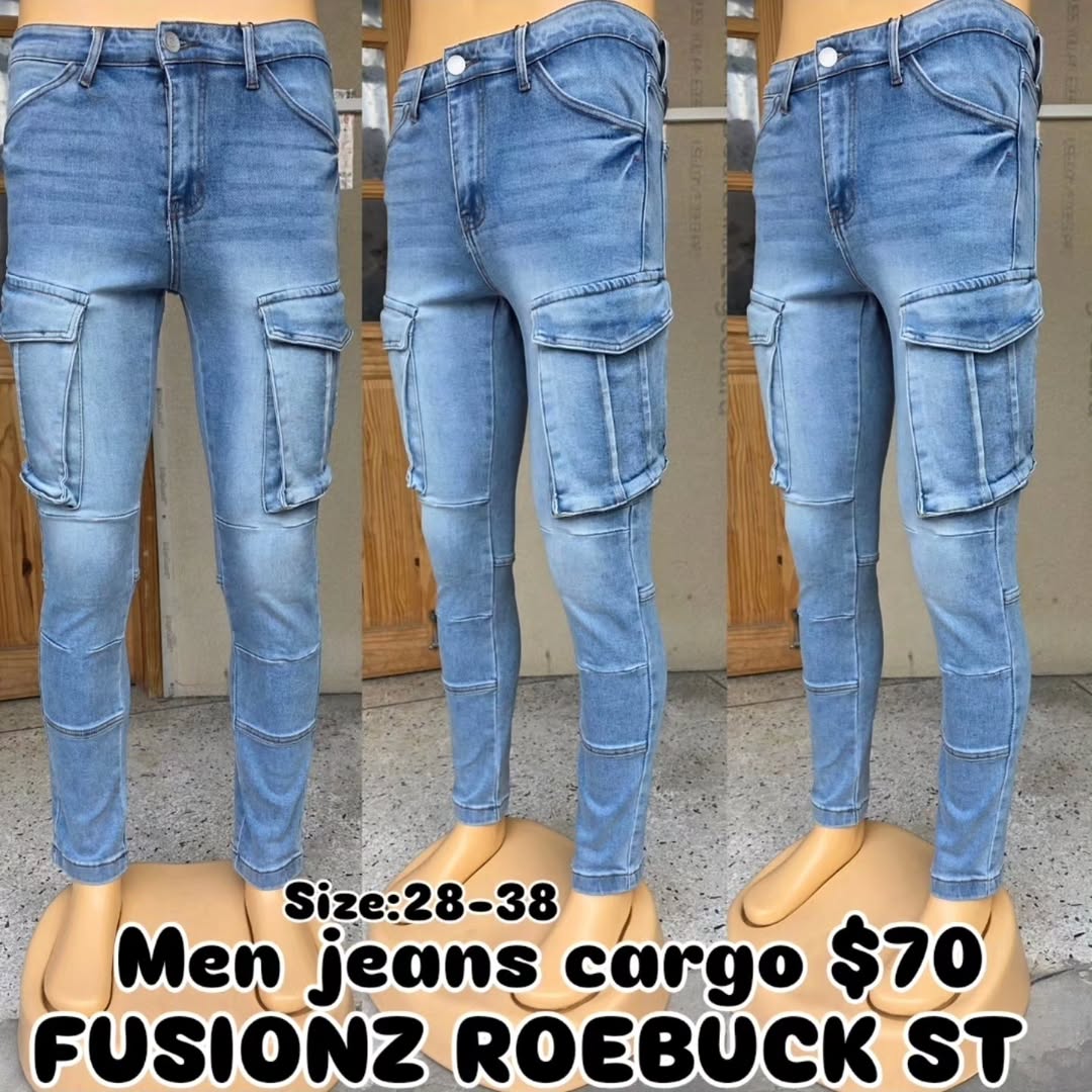 Men's Cargo Jeans $70 – Available in 3 Colors at Fusionz Roebuck St