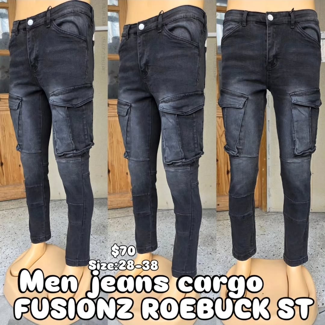 Men's Cargo Jeans $70 – Available in 3 Colors at Fusionz Roebuck St