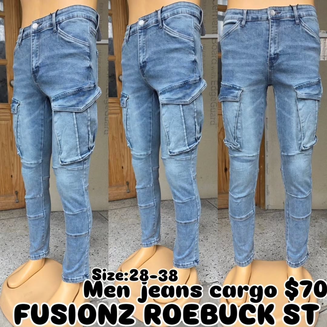 Men's Cargo Jeans $70 – Available in 3 Colors at Fusionz Roebuck St