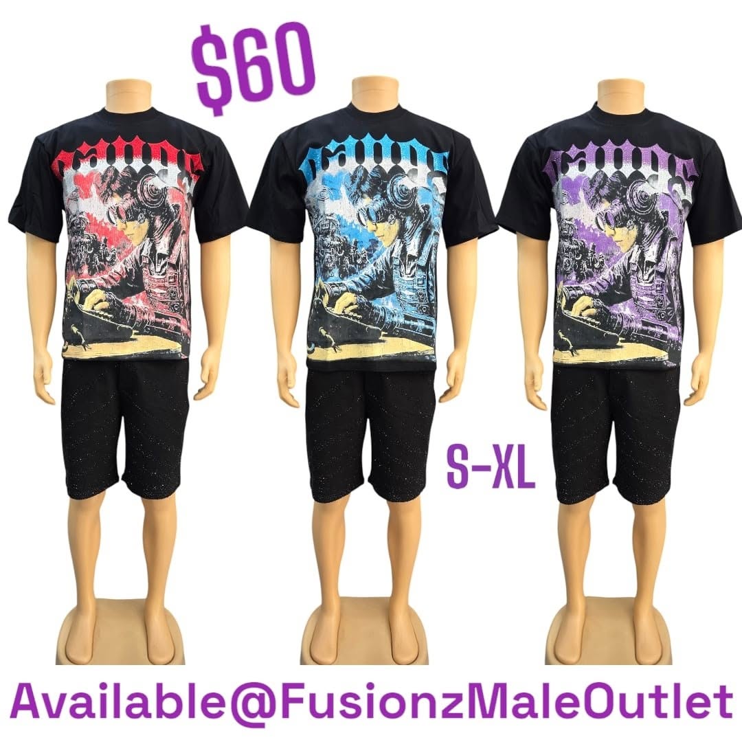 Men's Graphic Tee & Shorts Sets – $60 at Fusionz Male Outlet