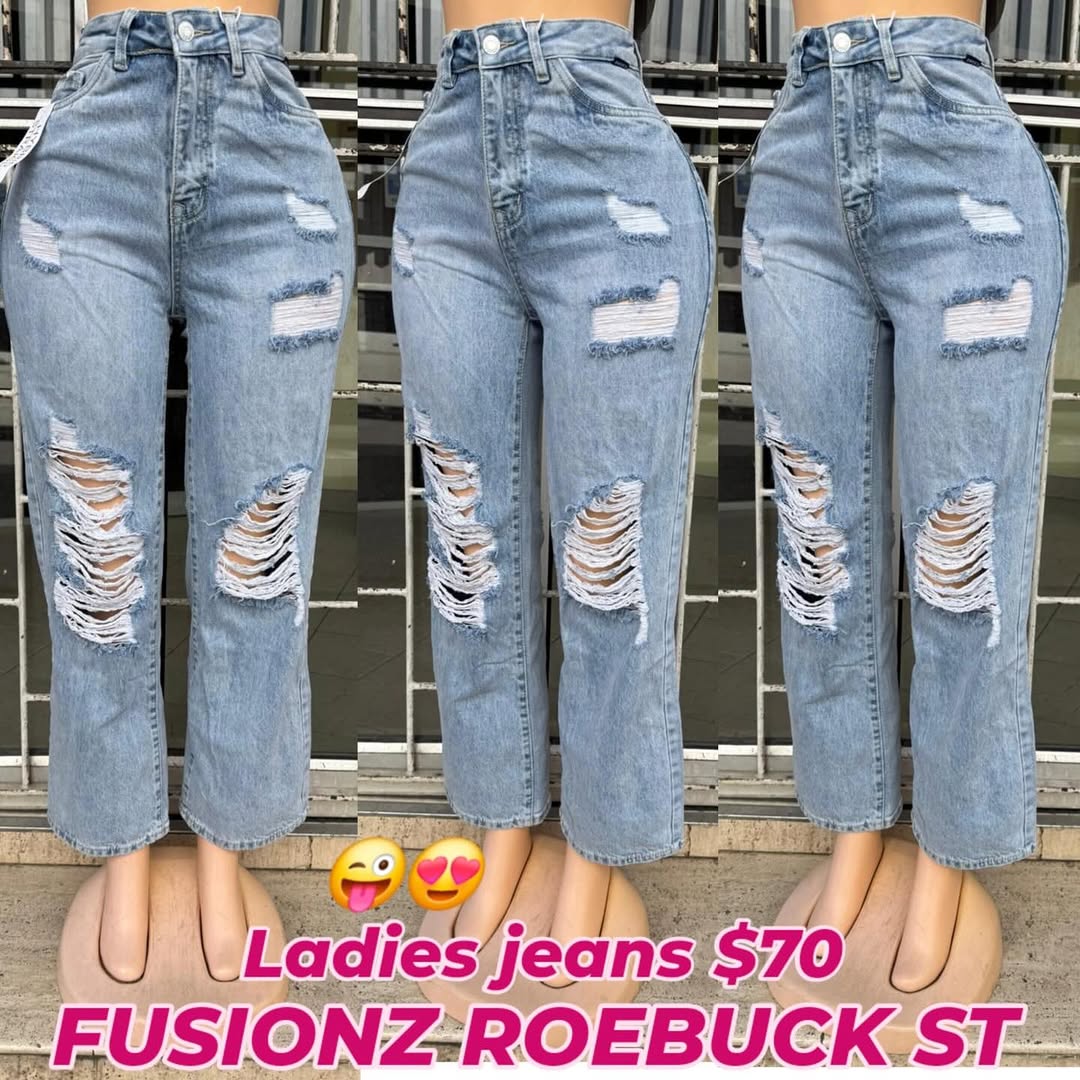 Ladies Distressed Jeans – $70 at Fusionz Roebuck St