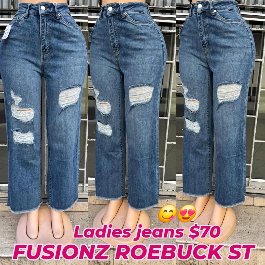Ladies Distressed Jeans – $70 at Fusionz Roebuck St