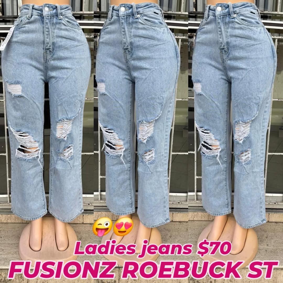 Ladies Distressed Jeans – $70 at Fusionz Roebuck St