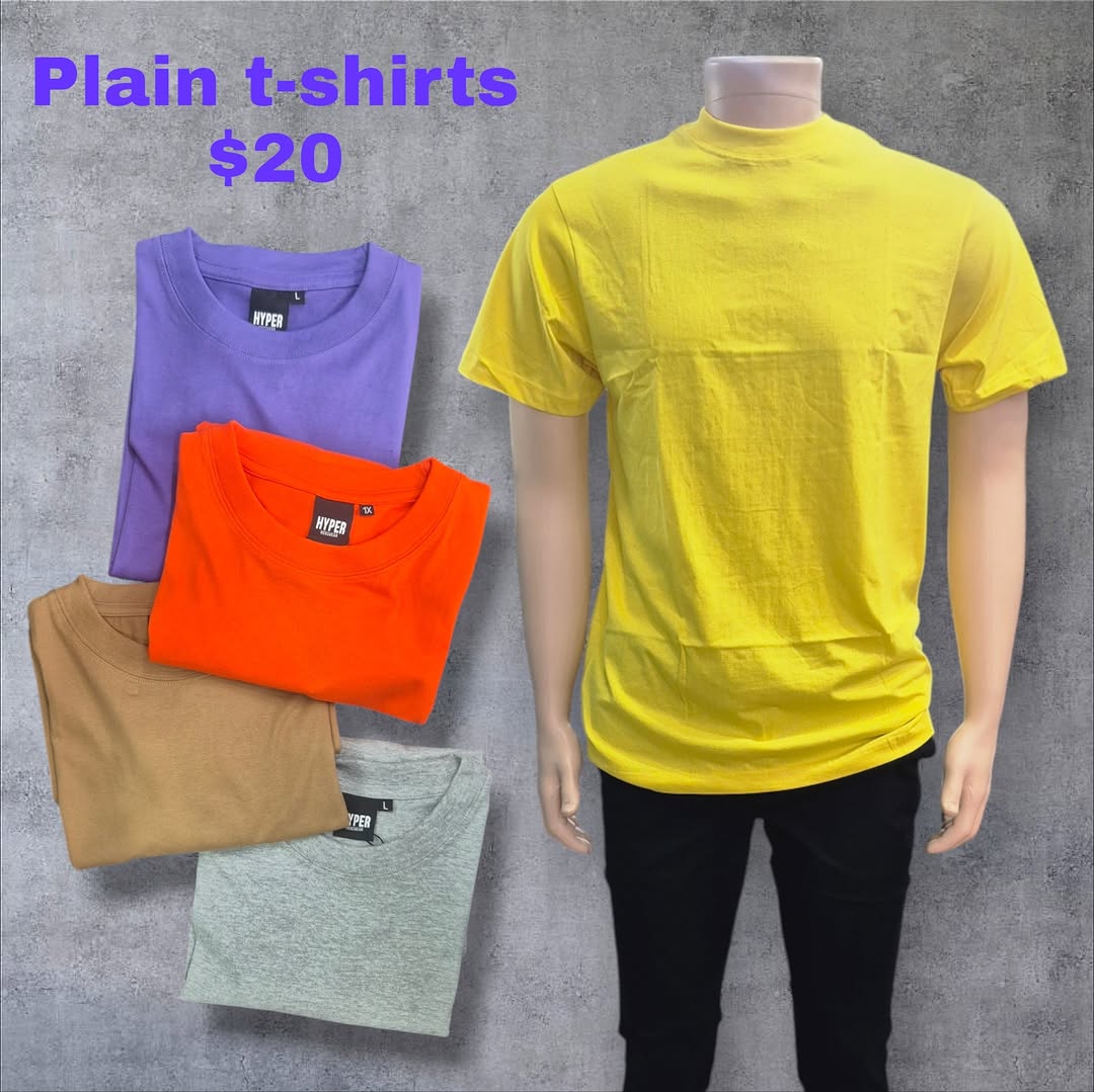 Plain T-Shirts for $20 at Fusionz Men Store
