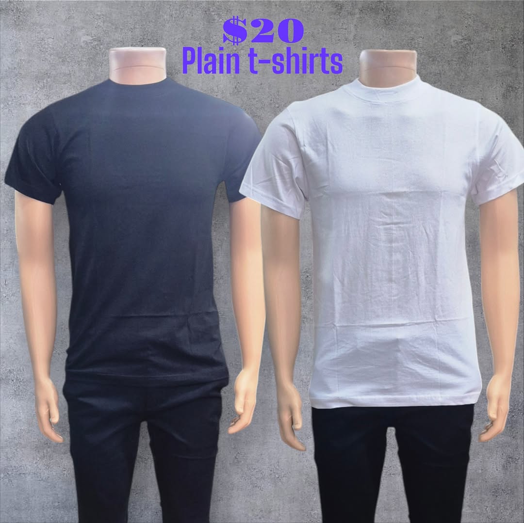 Plain T-Shirts for $20 at Fusionz Men Store